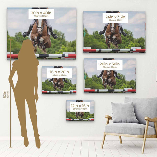 Beige Horse Riding Wall Art Canvas 9276