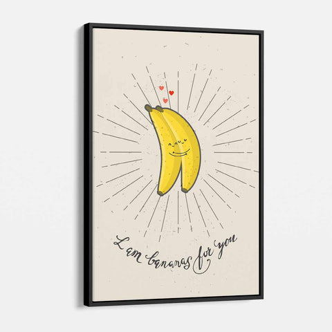 Beige I am Bananas for You Wall Art Canvas 46_b