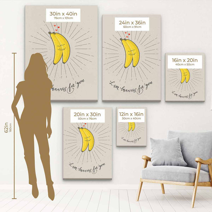 Beige I am Bananas for You Wall Art Canvas 46_b