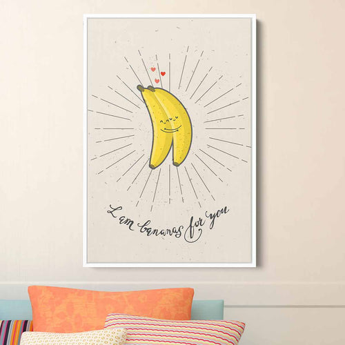 Beige I am Bananas for You Wall Art Canvas 46_b