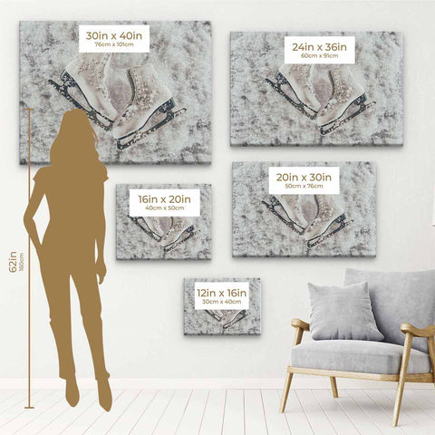 White Ice Skating Wall Art Canvas 1234