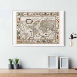 Brown Illustrated map Wall Art Canvas 5533