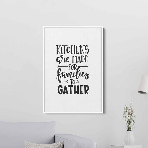 White Kitchens are Made for Families to Gather Wall Art Canvas 48_a