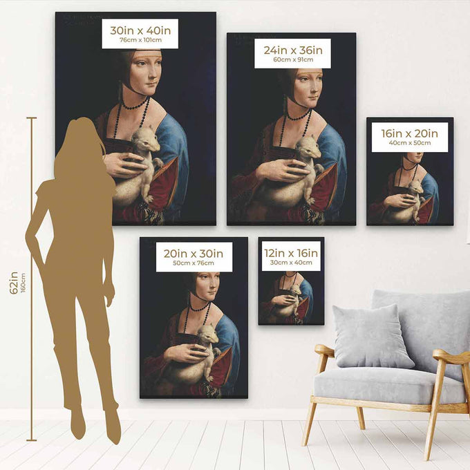 Black Lady with an Ermine Wall Art Canvas 8242