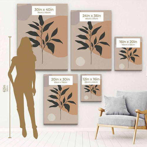 Beige Leaf Wall Art Canvas 92_c