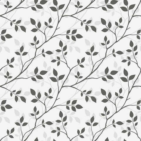 A basic botanical design with a lovely layered look, this peel and stick wallpaper is a useful and reliable decor choice. It features slender branches with petite leaves climbing diagonally across the panels. The leaves are articulated in dark grey tones on a light grey background, while cleverly printed shadows add a raised effect. Serene and sophisticated, this PVC-free wallpaper is all you need for an instant style boost.