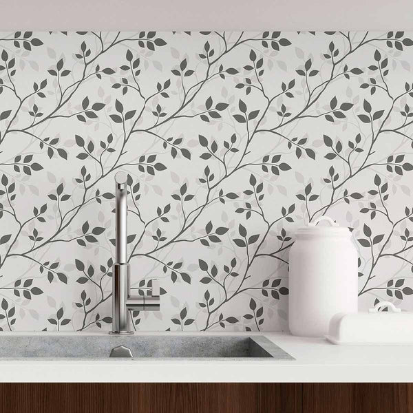 Botanical Art Deco Peel and Stick Removable Wallpaper