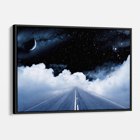 Black Life Road Wall Art Canvas 2597