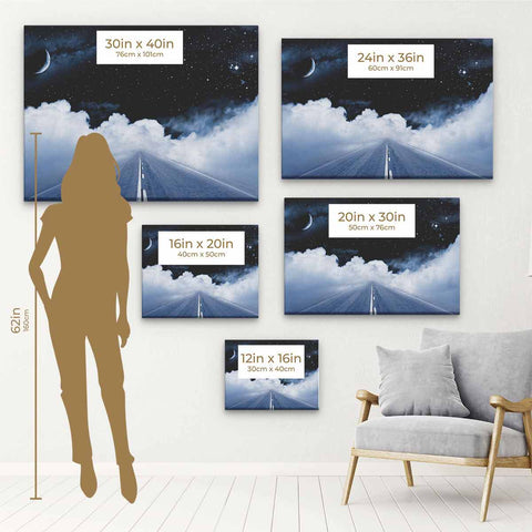 Black Life Road Wall Art Canvas 2597