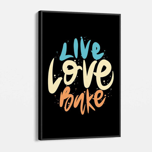 Black Live, Love, Bake Wall Art Canvas 3802