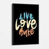 Black Live, Love, Bake Wall Art Canvas 3802