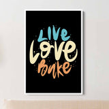 Black Live, Love, Bake Wall Art Canvas 3802