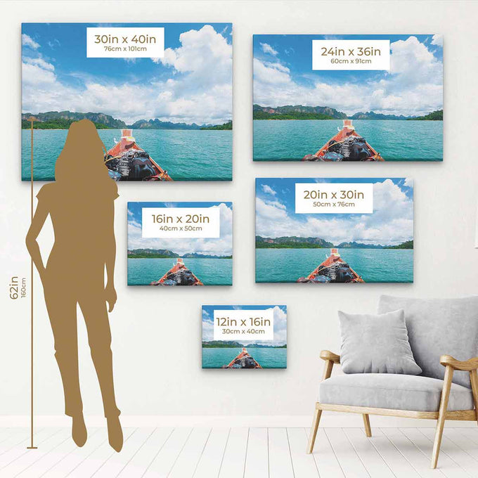 Blue Longtail Boat Wall Art Canvas 9279