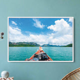 Blue Longtail Boat Wall Art Canvas 9279