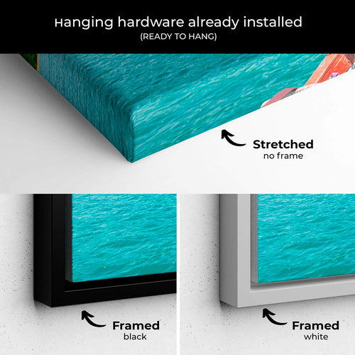 Blue Longtail Boat Wall Art Canvas 9279