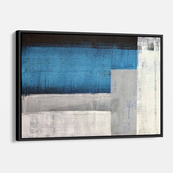 Blue Marine and Grey in Straight Patterns Wall Art Canvas 4798