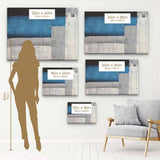 Blue Marine and Grey in Straight Patterns Wall Art Canvas 4798