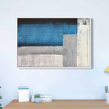 Blue Marine and Grey in Straight Patterns Wall Art Canvas 4798