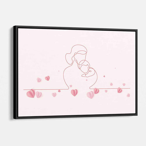 Pink Mother and child Wall Art Canvas 7228