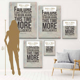 White Motivational Message Wall Art Canvas 1104