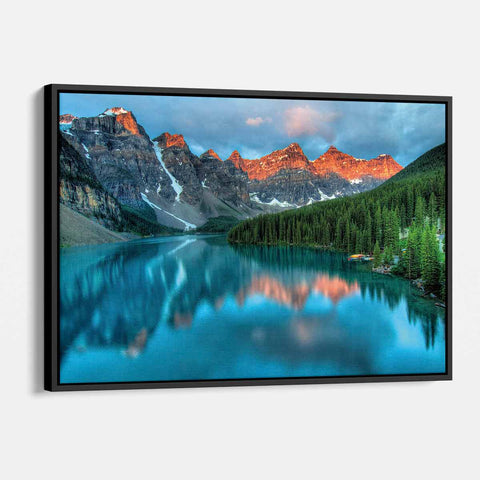 Blue Mountain Lake Wall Art Canvas 2649
