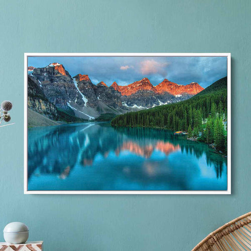 Blue Mountain Lake Wall Art Canvas 2649