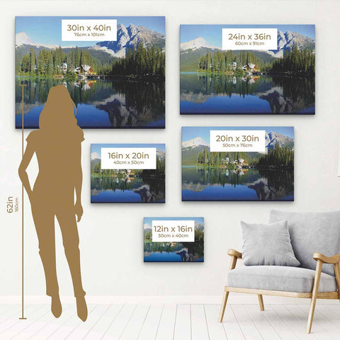 Blue Mountain Lake Wall Art Canvas 9631