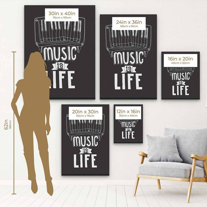 Black Music is Life Wall Art Canvas 2306