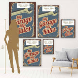 Blue My Garage My Rules Wall Art Canvas 3803