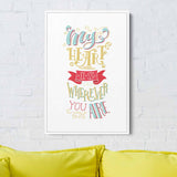 White My Heart is wherever you Are Wall Art Canvas 4270