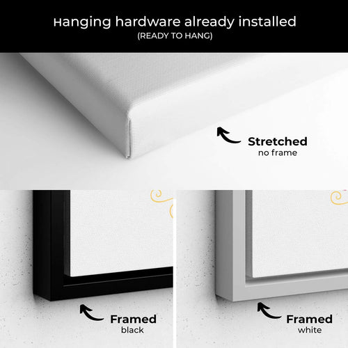 White My Heart is wherever you Are Wall Art Canvas 4270