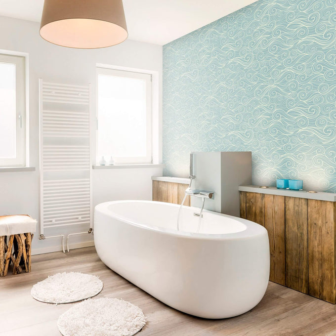 Blue Nautical Waves Removable Wallpaper | Walls By Me