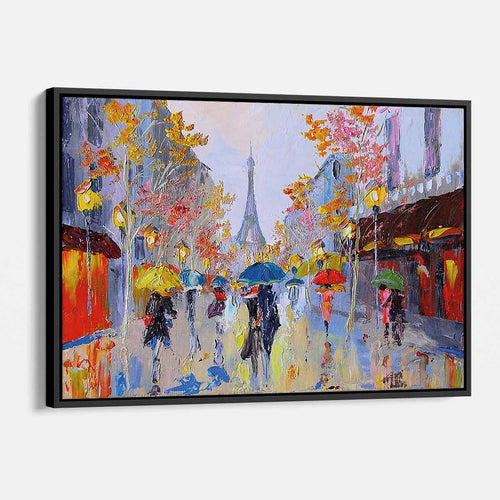 Multi Color Paris Charming Street Wall Art Canvas 3389