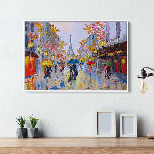 Multi Color Paris Charming Street Wall Art Canvas 3389