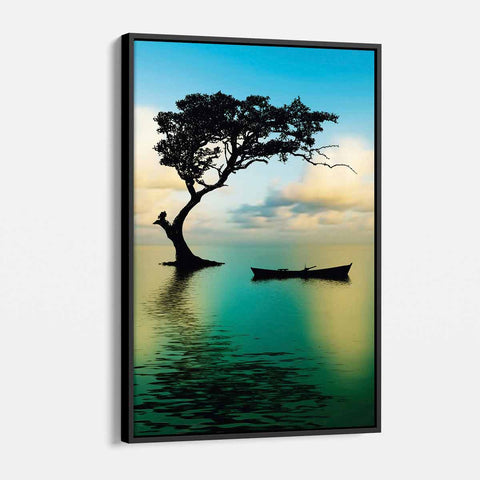 Blue Peaceful Tree Wall Art Canvas 1723
