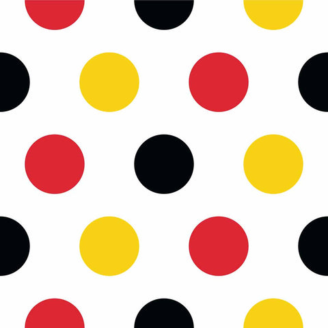 Sometimes, all you need to pep up your decor is a wall covered in happy polka dots. This peel and stick wallpaper places red, yellow and black polka dots on a white background. It is a seamless composition that can be used in spaces ranging from living rooms to children’s bedrooms. Its warm colors can be contrasted with blue and green elements to create a balanced vibe in any setting.