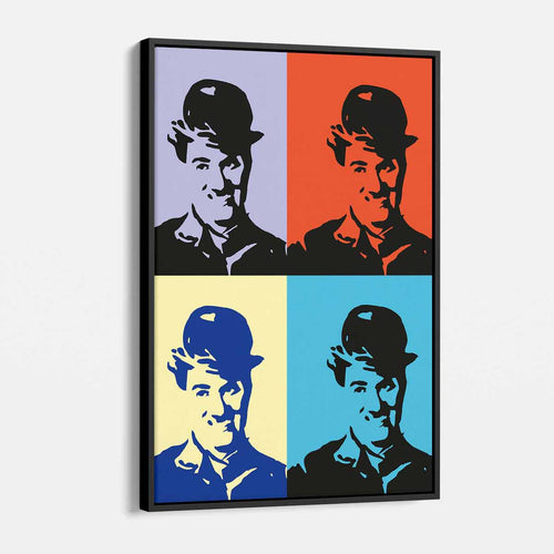 Multi Color Pop Art Charlie Chaplin Wall Art Canvas 2042
