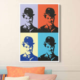 Multi Color Pop Art Charlie Chaplin Wall Art Canvas 2042