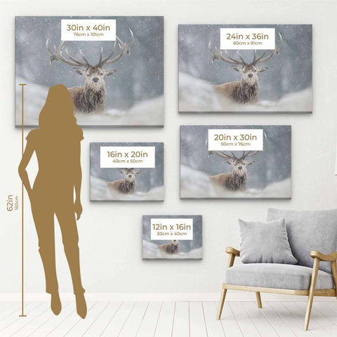 Blue Reindeer Wall Art Canvas 8094