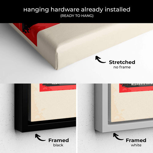 Red Retro Gas Pump Poster Wall Art Canvas 6456