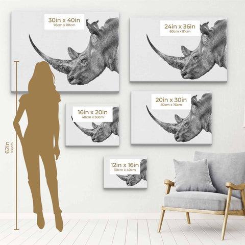 Black Rhinoceros Wall Art Canvas 4042