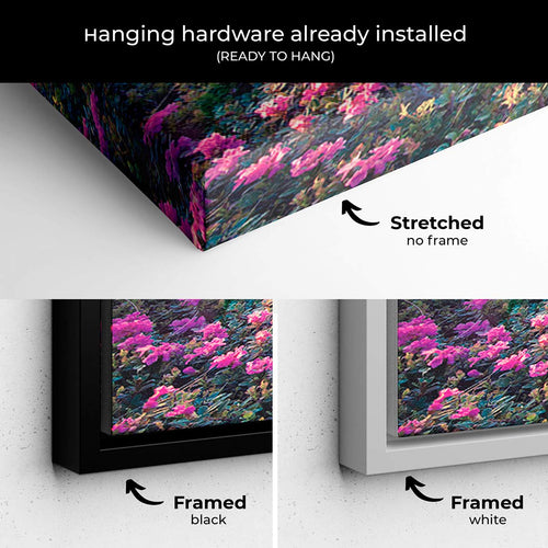 Pink Rhododendron Field Wall Art Canvas 6203