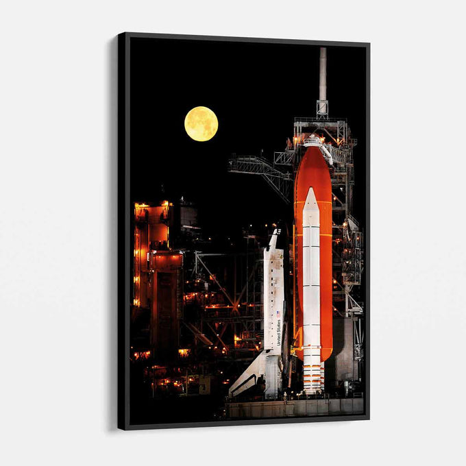 Black Rocket Space Ship Wall Art Canvas 1327