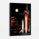 Black Rocket Space Ship Wall Art Canvas 1327
