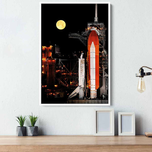 Black Rocket Space Ship Wall Art Canvas 1327
