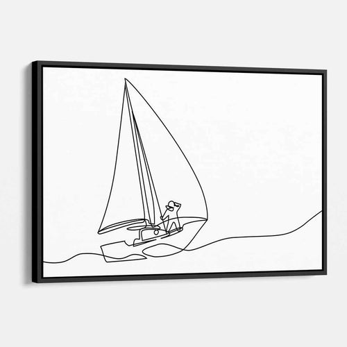 Black Sailboat Wall Art Canvas 1628