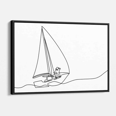 Black Sailboat Wall Art Canvas 1628