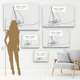 Black Sailboat Wall Art Canvas 1628