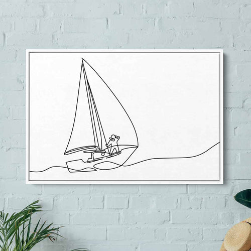 Black Sailboat Wall Art Canvas 1628