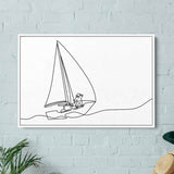 Black Sailboat Wall Art Canvas 1628